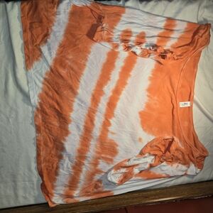 Orange and White Tie-Dye T-Shirt #85
